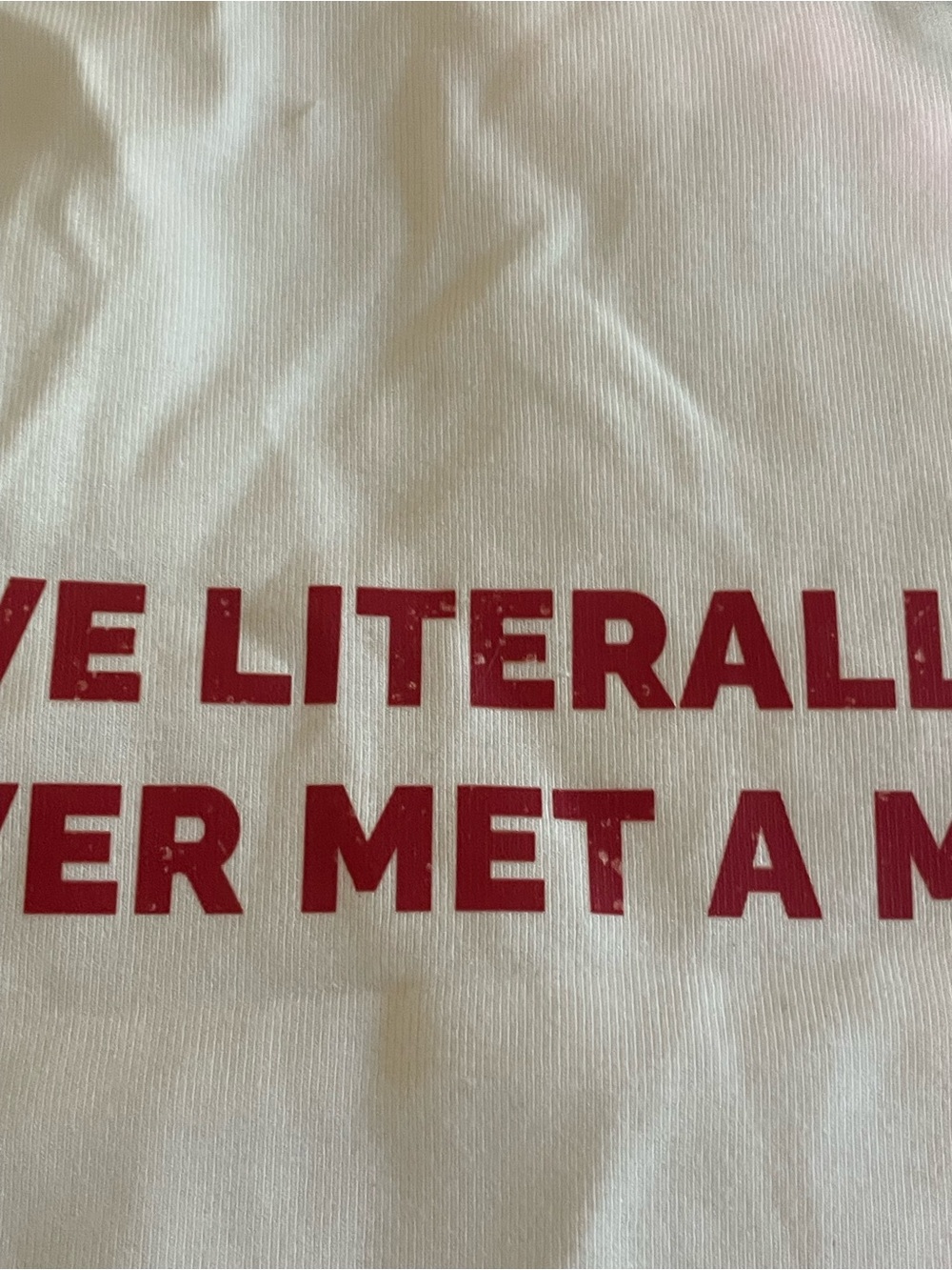 NWOT Cherry Kitten size medium White Graphic Tank Top Never Met A Man cropped - Picture 2 of 4